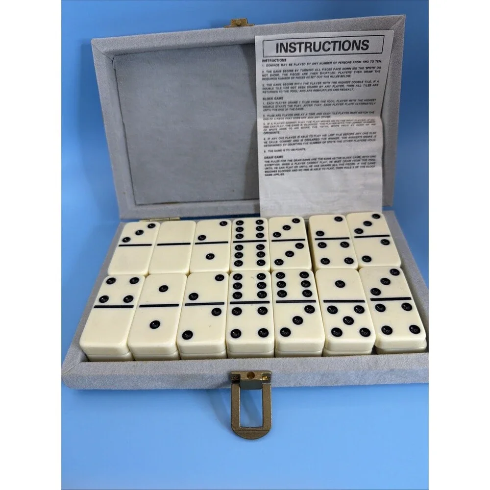 28 Double-Six Dominoes in Deluxe Wooden Velvet Box